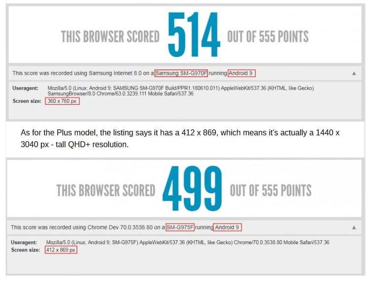 Galaxy S10 hit the benchmark database